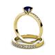 3 - Ronia Classic Blue Sapphire and Diamond Bridal Set Ring 