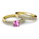 2 - Ronia Classic Pink Sapphire and Diamond Bridal Set Ring 