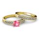 2 - Ronia Classic Pink Tourmaline and Diamond Bridal Set Ring 