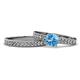 1 - Ronia Classic Blue Topaz and Diamond Bridal Set Ring 