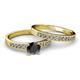 2 - Ronia Classic Black and White Diamond Bridal Set Ring 