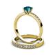 3 - Ronia Classic London Blue Topaz and Diamond Bridal Set Ring 