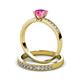 3 - Ronia Classic Pink Sapphire and Diamond Bridal Set Ring 