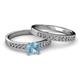 2 - Ronia Classic Aquamarine and Diamond Bridal Set Ring 