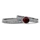 1 - Ronia Classic Red Garnet and Diamond Bridal Set Ring 