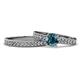 1 - Ronia Classic Blue and White Diamond Bridal Set Ring 