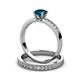 3 - Ronia Classic Blue and White Diamond Bridal Set Ring 