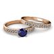 2 - Ronia Classic Blue Sapphire and Diamond Bridal Set Ring 