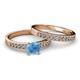 2 - Ronia Classic Blue Topaz and Diamond Bridal Set Ring 