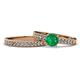 1 - Ronia Classic Emerald and Diamond Bridal Set Ring 