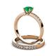 3 - Ronia Classic Emerald and Diamond Bridal Set Ring 