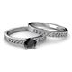 2 - Ronia Classic Black and White Diamond Bridal Set Ring 