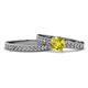 1 - Ronia Classic Yellow and White Diamond Bridal Set Ring 