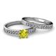 2 - Ronia Classic Yellow and White Diamond Bridal Set Ring 