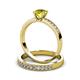 3 - Ronia Classic Yellow and White Diamond Bridal Set Ring 