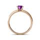 4 - Ronia Classic Amethyst and Diamond Engagement Ring 