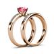 4 - Enya Classic Pink Tourmaline and Diamond Bridal Set Ring 