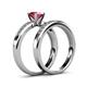 4 - Enya Classic Rhodolite Garnet and Diamond Bridal Set Ring 
