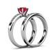 4 - Enya Classic Ruby and Diamond Bridal Set Ring 
