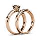 4 - Enya Classic Smoky Quartz and Diamond Bridal Set Ring 