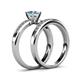 4 - Enya Classic Aquamarine and Diamond Bridal Set Ring 