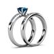 4 - Enya Classic Blue and White Diamond Bridal Set Ring 