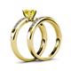 4 - Enya Classic Yellow and White Diamond Bridal Set Ring 