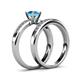 4 - Enya Classic Blue Topaz and Diamond Bridal Set Ring 