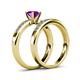 4 - Enya Classic Amethyst and Diamond Bridal Set Ring 