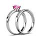 4 - Ronia Classic Pink Sapphire and Diamond Bridal Set Ring 