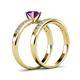 4 - Ronia Classic Amethyst and Diamond Bridal Set Ring 