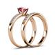 4 - Ronia Classic Rhodolite Garnet and Diamond Bridal Set Ring 