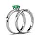 4 - Ronia Classic Emerald and Diamond Bridal Set Ring 