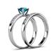 4 - Ronia Classic London Blue Topaz and Diamond Bridal Set Ring 