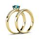 4 - Ronia Classic London Blue Topaz and Diamond Bridal Set Ring 