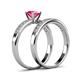 4 - Ronia Classic Pink Tourmaline and Diamond Bridal Set Ring 
