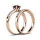 4 - Ronia Classic Red Garnet and Diamond Bridal Set Ring 