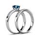 4 - Ronia Classic Blue and White Diamond Bridal Set Ring 