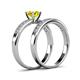 4 - Ronia Classic Yellow and White Diamond Bridal Set Ring 