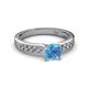 2 - Enya Classic Blue Topaz and Diamond Engagement Ring 