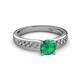 2 - Enya Classic Emerald and Diamond Engagement Ring 