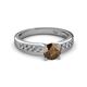 2 - Enya Classic Smoky Quartz and Diamond Engagement Ring 