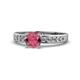 1 - Enya Classic Rhodolite Garnet and Diamond Engagement Ring 