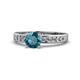 1 - Enya Classic London Blue Topaz and Diamond Engagement Ring 