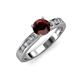 3 - Enya Classic Red Garnet and Diamond Engagement Ring 