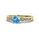 1 - Enya Classic Blue Topaz and Diamond Engagement Ring 