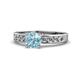 1 - Enya Classic Aquamarine and Diamond Engagement Ring 