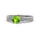 1 - Enya Classic Peridot and Diamond Engagement Ring 