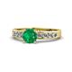 1 - Enya Classic Emerald and Diamond Engagement Ring 