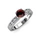 3 - Enya Classic Red Garnet and Diamond Engagement Ring 